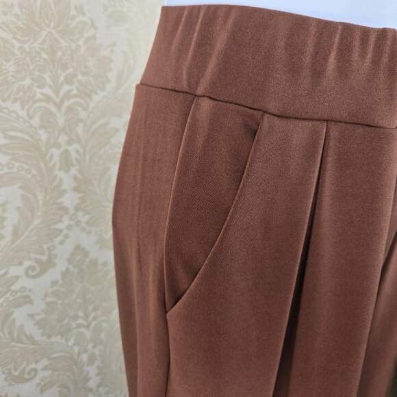 Zestora Size Small Brown 2 Piece Pant Set Bateau Neckline Elastic Pull On Pants - Picture 10 of 15